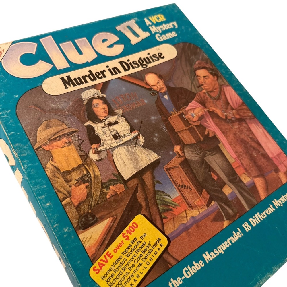Parker Brothers Clue II Murder in Disguise VCR Mystery Game VHS Vintage 1987